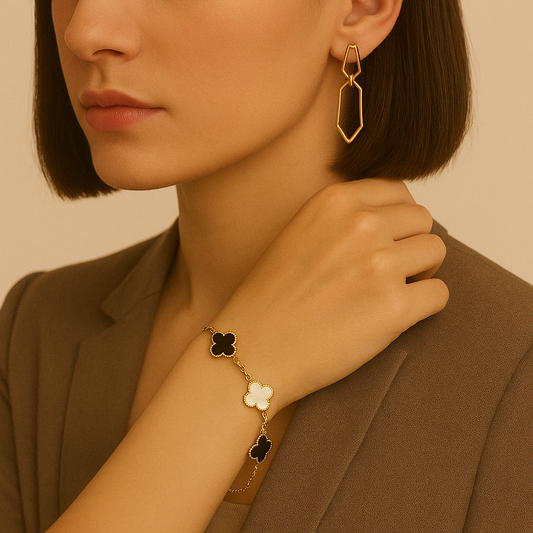 Golden Enamel Charm Bracelet for Women – perfect choice for simple bracelets for women