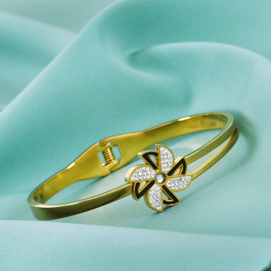 Golden Screw With Stone Bracelet for Women – a premium stone bracelet for women with anti-tarnish shine