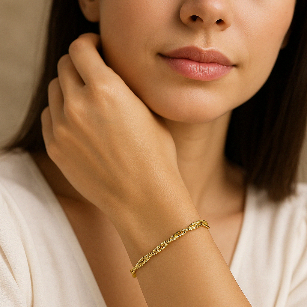 Golden Twisted Rope Stylish Bracelet for Women – elegant design for festive and casual looks