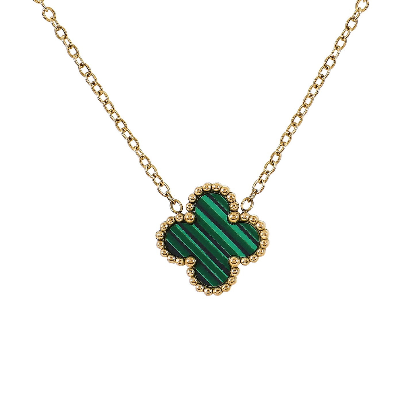 Green Clover necklace – a perfect birthday gift for sister with elegant gold finish and delicate pendant design