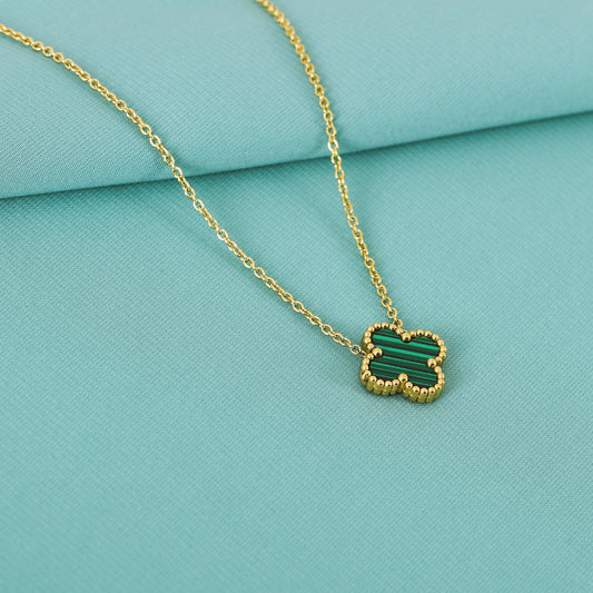 Green Clover gold pendant necklace for women featuring a charming clover pendant for a classy look