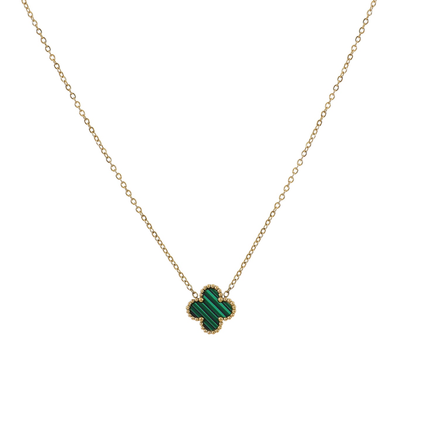 Trendy Green Clover necklace design in gold – perfect blend of style and simplicity for modern women