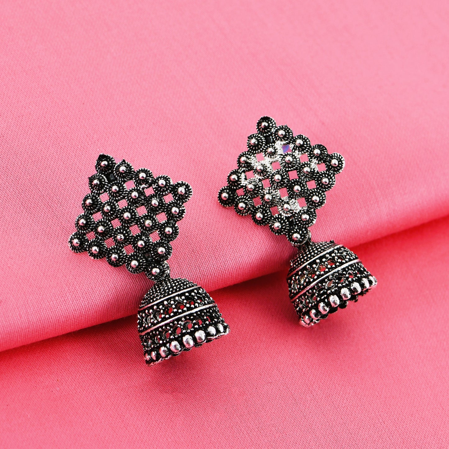 Oxidized Jhumka Combo Set For Women – 4 Pairs stylish jhumka combo set with unique oxidized finish
