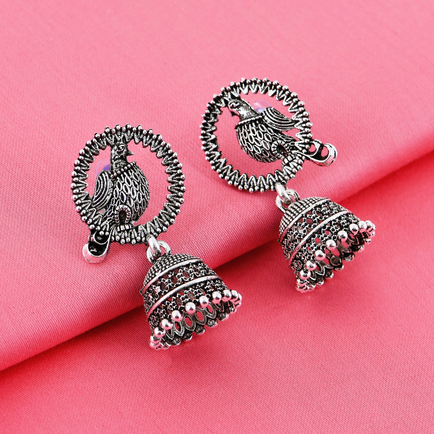 Oxidized Jhumka Combo Set For Women – 4 Pairs trendy oxidized earrings jhumka for traditional outfits
