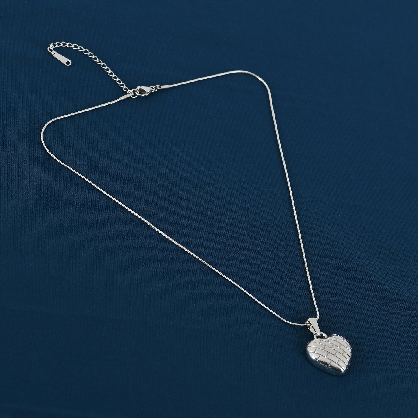 silver Puffy Heart Necklace for Women – trendy heart necklaces for women crafted in a bold, modern style