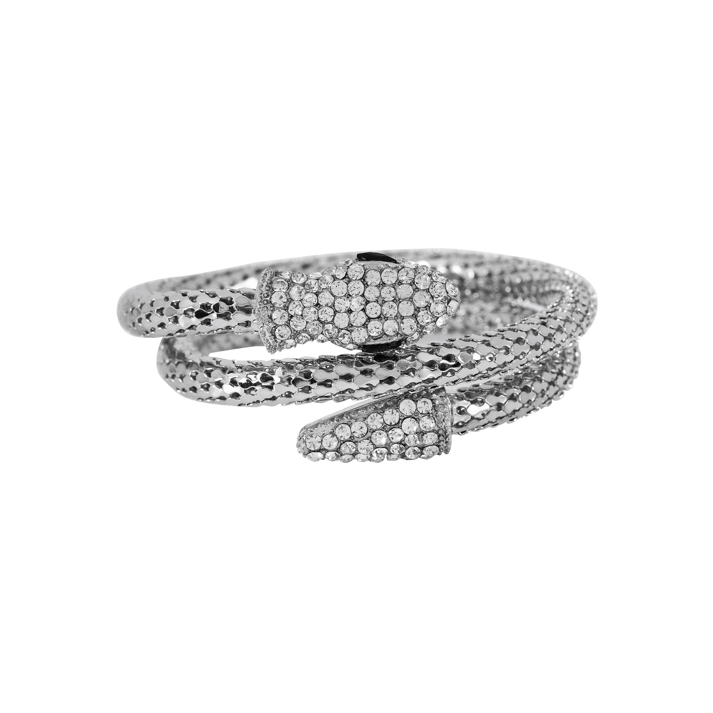 Silver Snake Wrap CZ Bracelet for Women – fashionable bracelet for girls with cubic zirconia sparkle, ideal for daily or festive wear