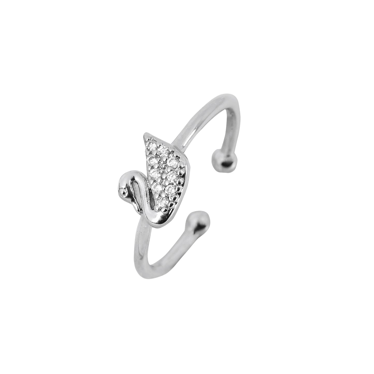 Silver Swan Adjustable Ring for Women – beautifully crafted swan ring with an artistic and graceful design