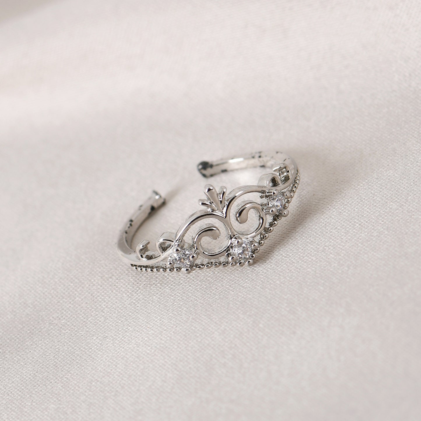 Silver Tiara CZ Ring for Women – ideal choice in engagement rings for women with timeless elegance