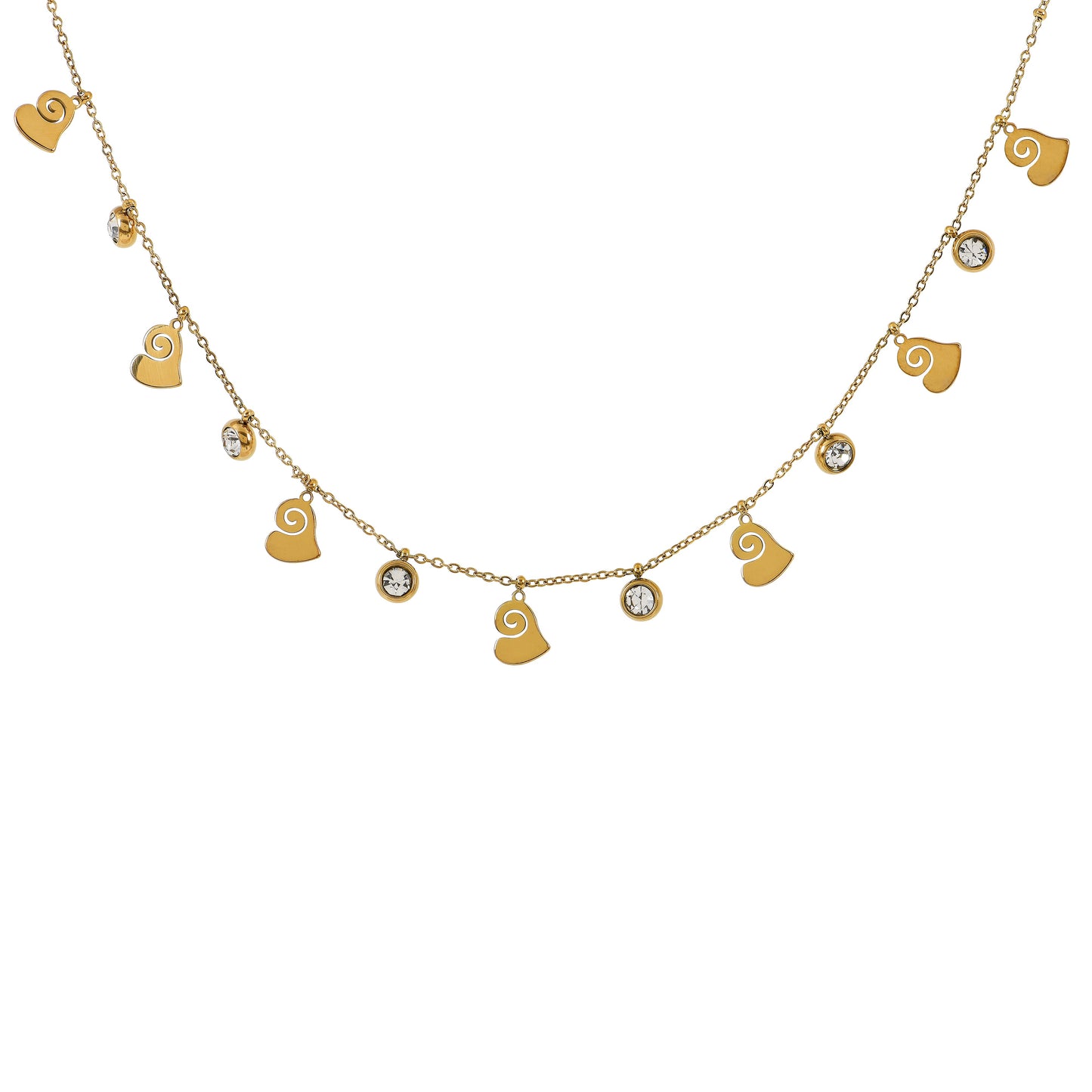 Spiral Heart Diamond Tanmaniya Design Necklace with a sleek and minimalist chain necklace style for women