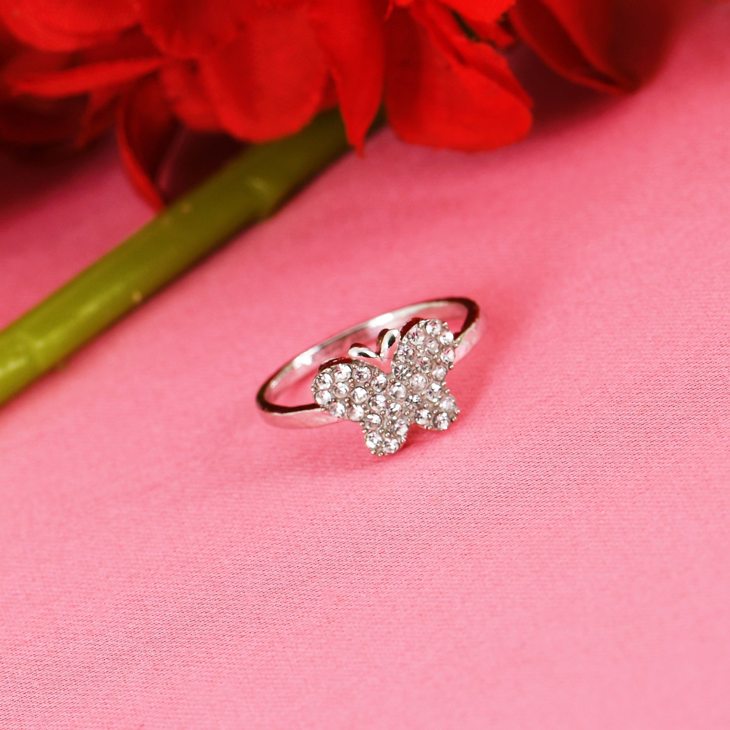 Alt Tag:
Stylish Silver CZ Rings For Women – Set of 4 ring combo set with versatile wear options