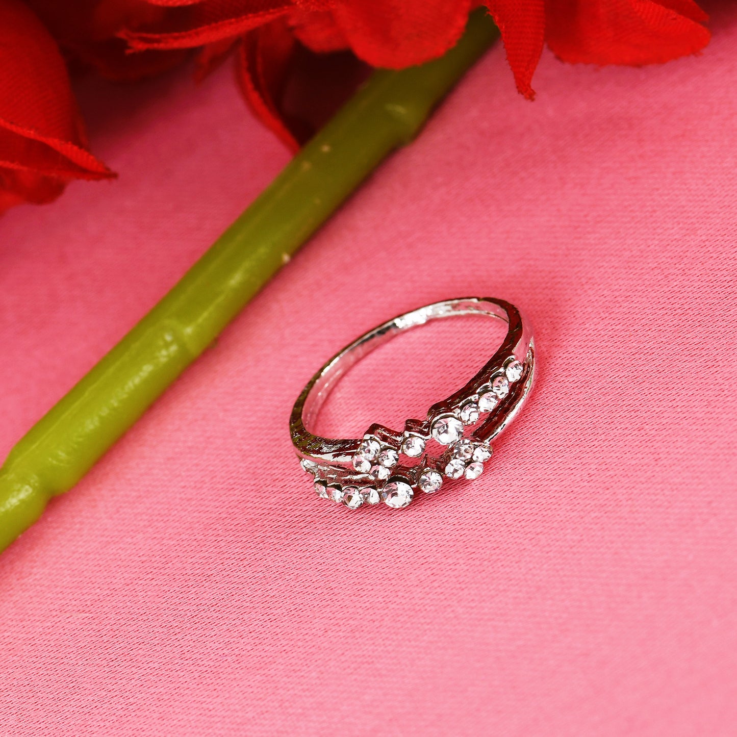 Stylish Silver CZ Rings For Women – Set of 4 best rings online with premium CZ sparkle