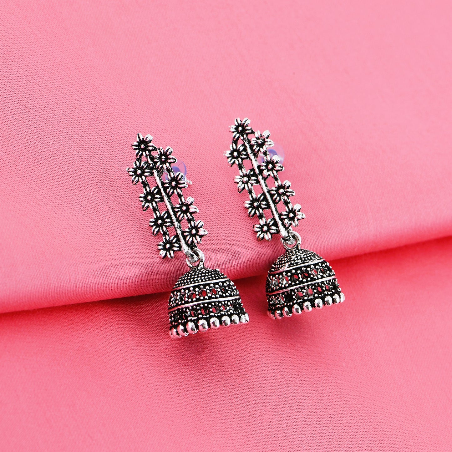 Vintage Oxidized Jhumka For Women Combo – Set of 4 elegant oxidised earrings jhumka for traditional wear