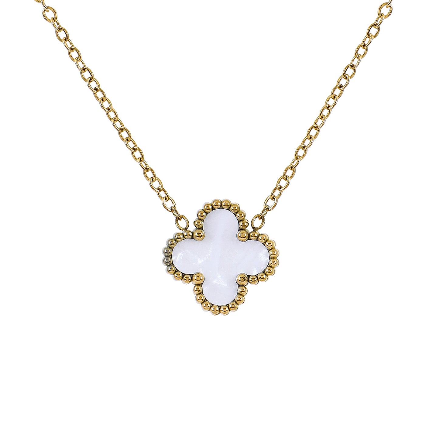 White Shell Clover – one of the most unique necklaces for women, designed for standout elegance