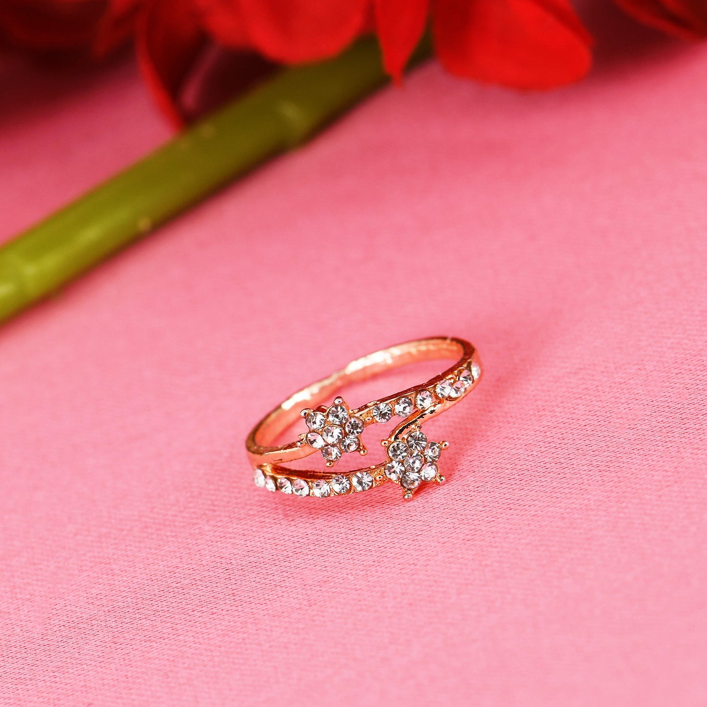 Women’s CZ Combo Rings – 4 Set featuring rose gold rings for women in modern style