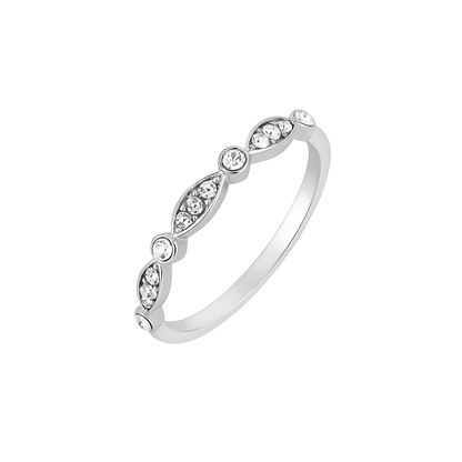 4-Piece Silver CZ Ring For Women Combo Set