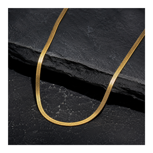 Men Gold Flat Snake Chain – 22 Inch