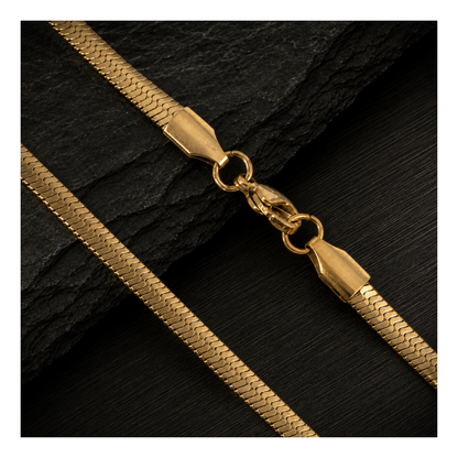 Men Gold Flat Snake Chain – 22 Inch