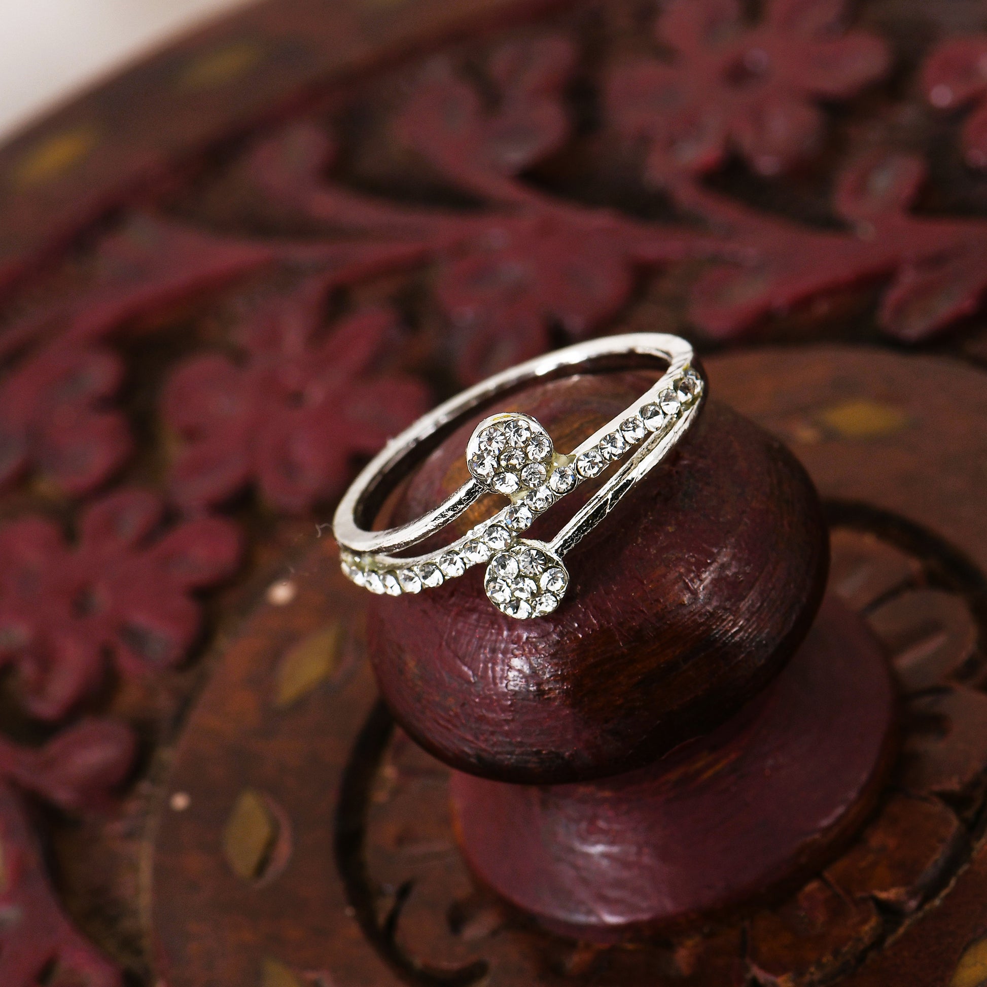 4-Piece Silver CZ Ring For Women Combo Set with best ring price and value