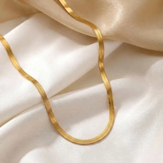 Men’s Gold Flat Snake Chain – 22 Inch