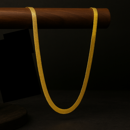 Men’s Gold Flat Snake Chain – 22 Inch