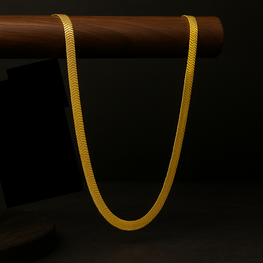 Men’s Gold Flat Snake Chain – 22 Inch
