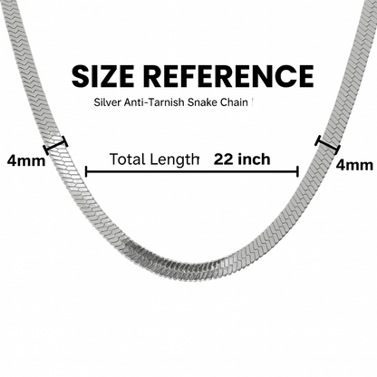 Men’s Silver Flat Snake Chain – 22 Inch