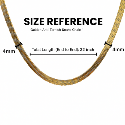 Men’s Gold Flat Snake Chain – 22 Inch
