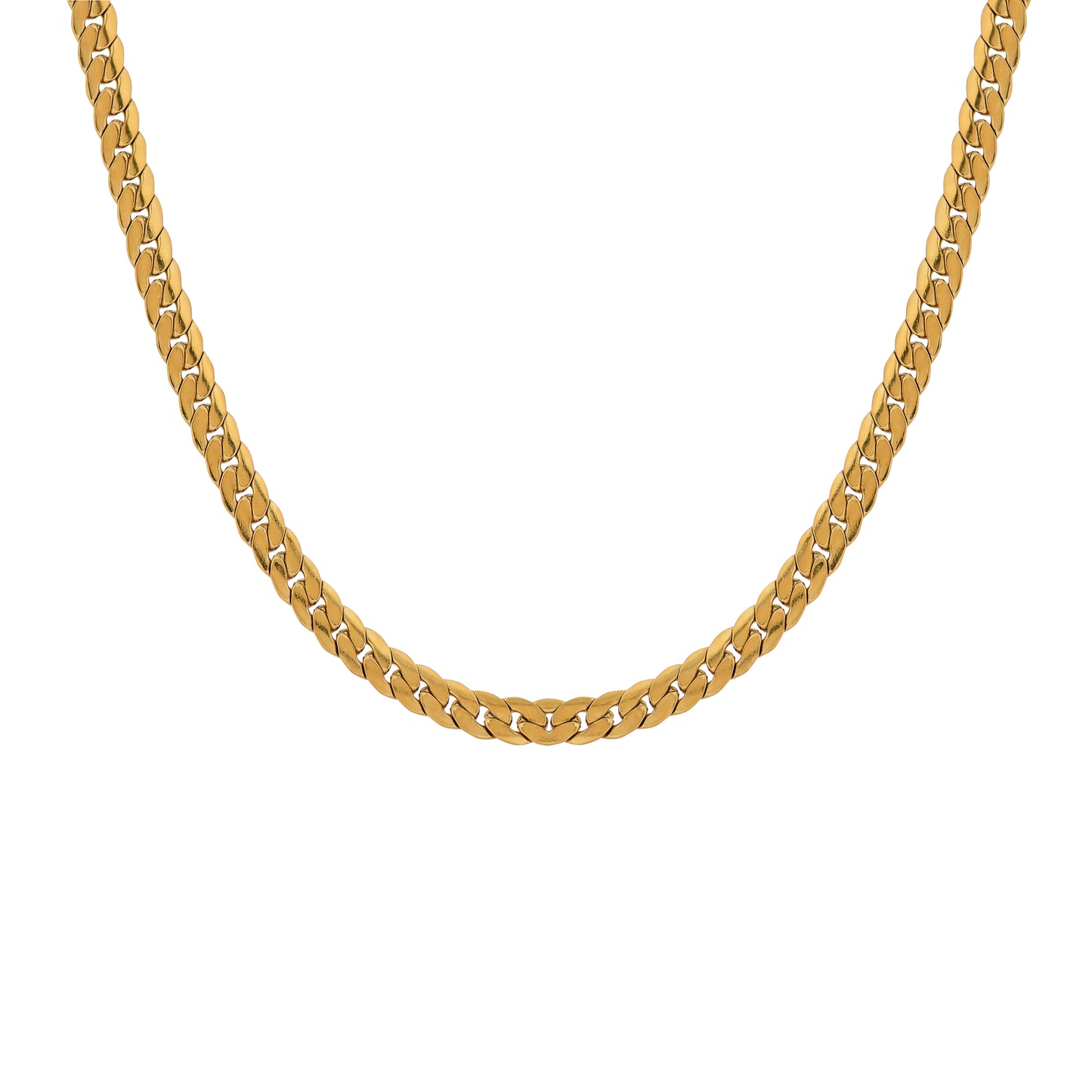 Men’s Gold Flat Curb Chain – 22 Inch