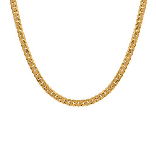 Men’s Gold Flat Curb Chain – 22 Inch