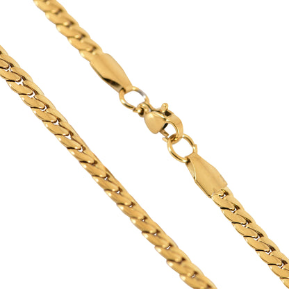 Men’s Gold Flat Curb Chain – 22 Inch