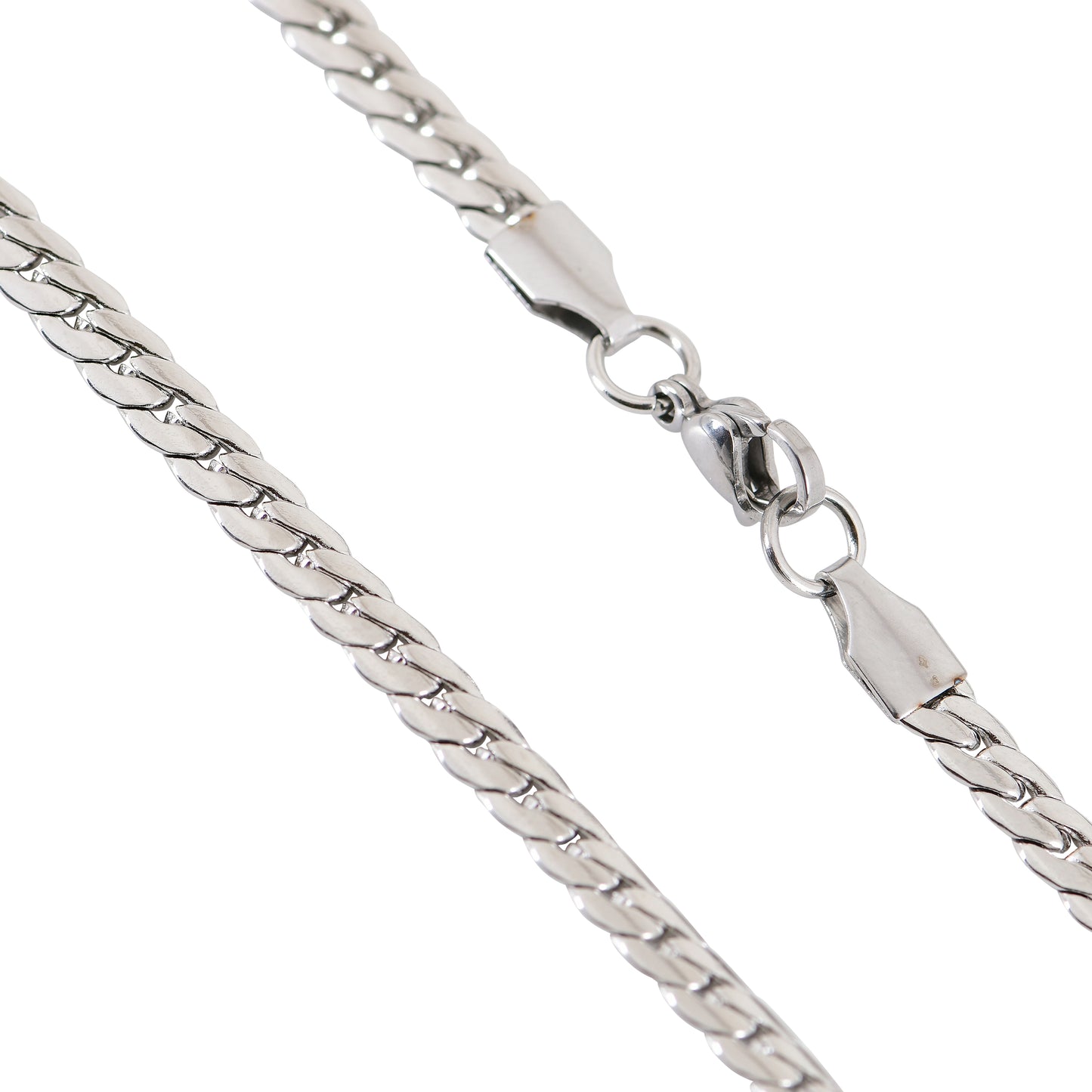 Men’s Silver Flat Curb Chain – 22 Inch