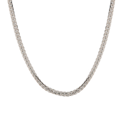 Men’s Silver Flat Curb Chain – 22 Inch