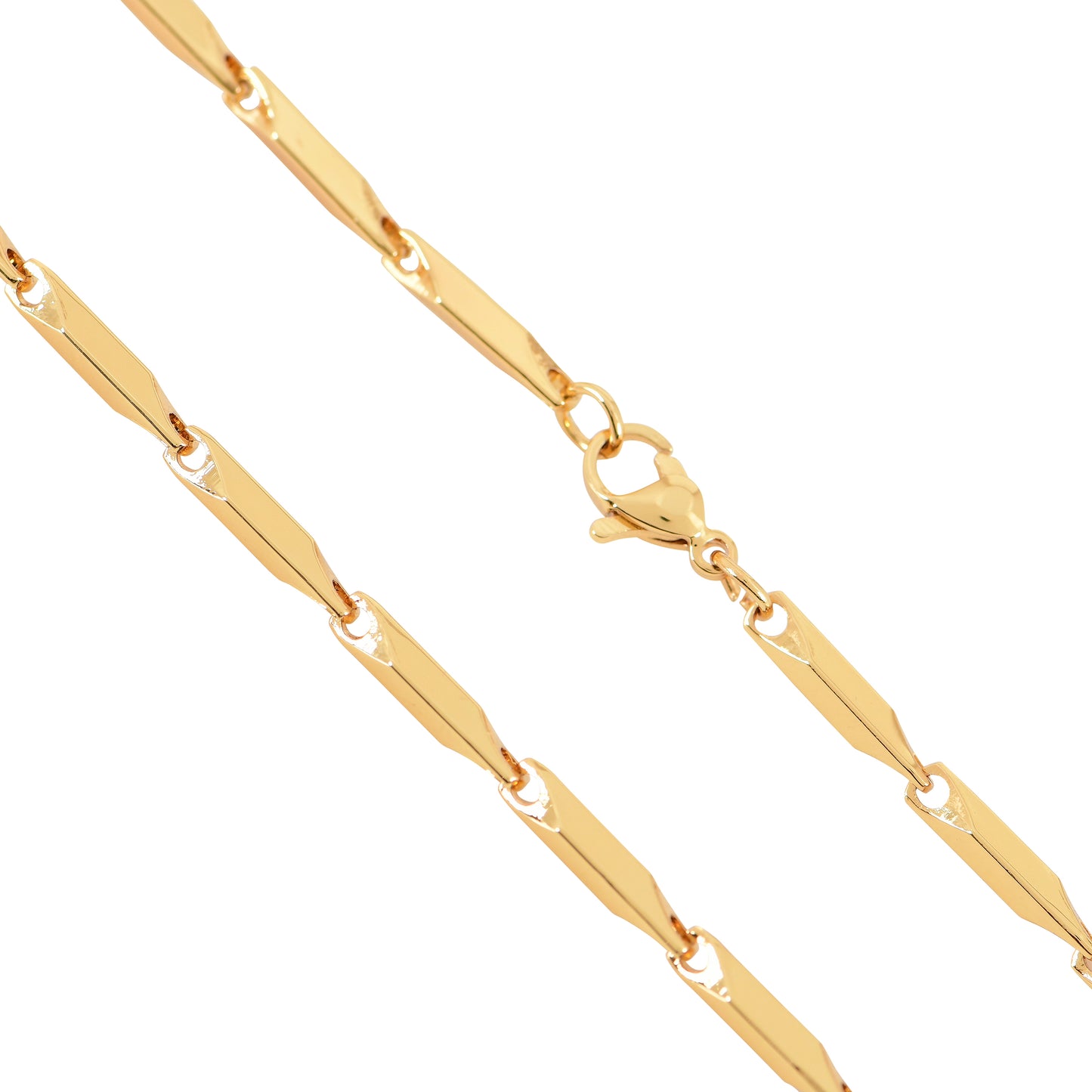 Men’s Gold Bar Link Chain – 22 Inch