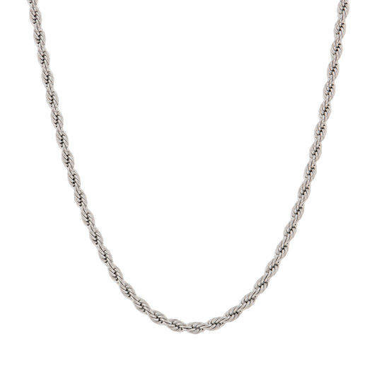 Men’s Silver Rope Chain – 22 Inch