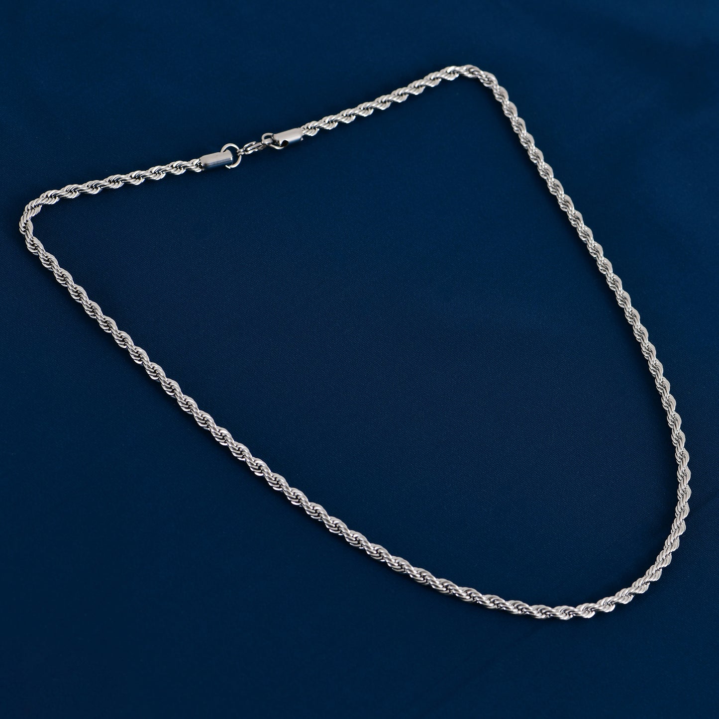Men’s Silver Rope Chain – 22 Inch