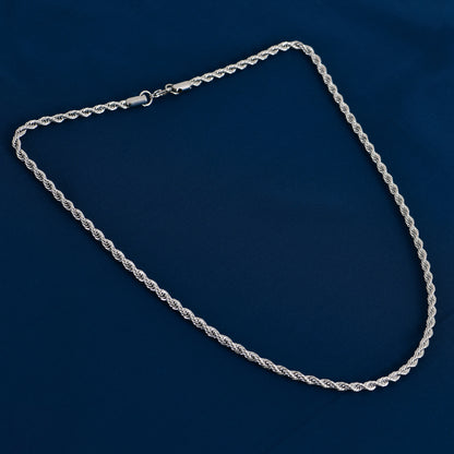 Men’s Silver Rope Chain – 22 Inch
