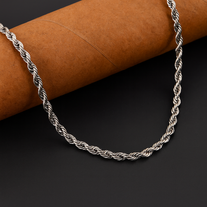 Men’s Silver Rope Chain – 22 Inch