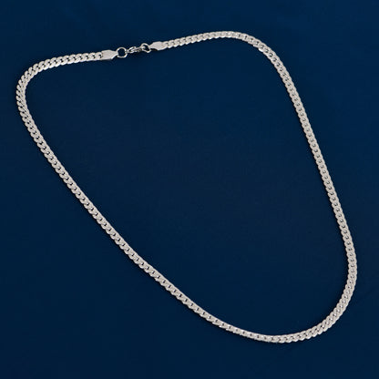Men’s Silver Flat Curb Chain – 22 Inch