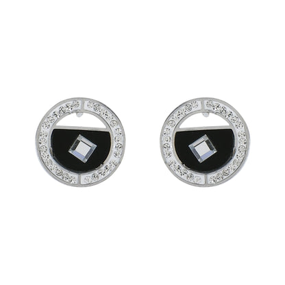 Silver Geometric Crystal Studs