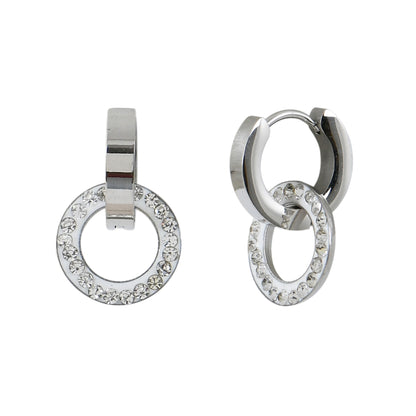 Silver Geometric Drop Earrings