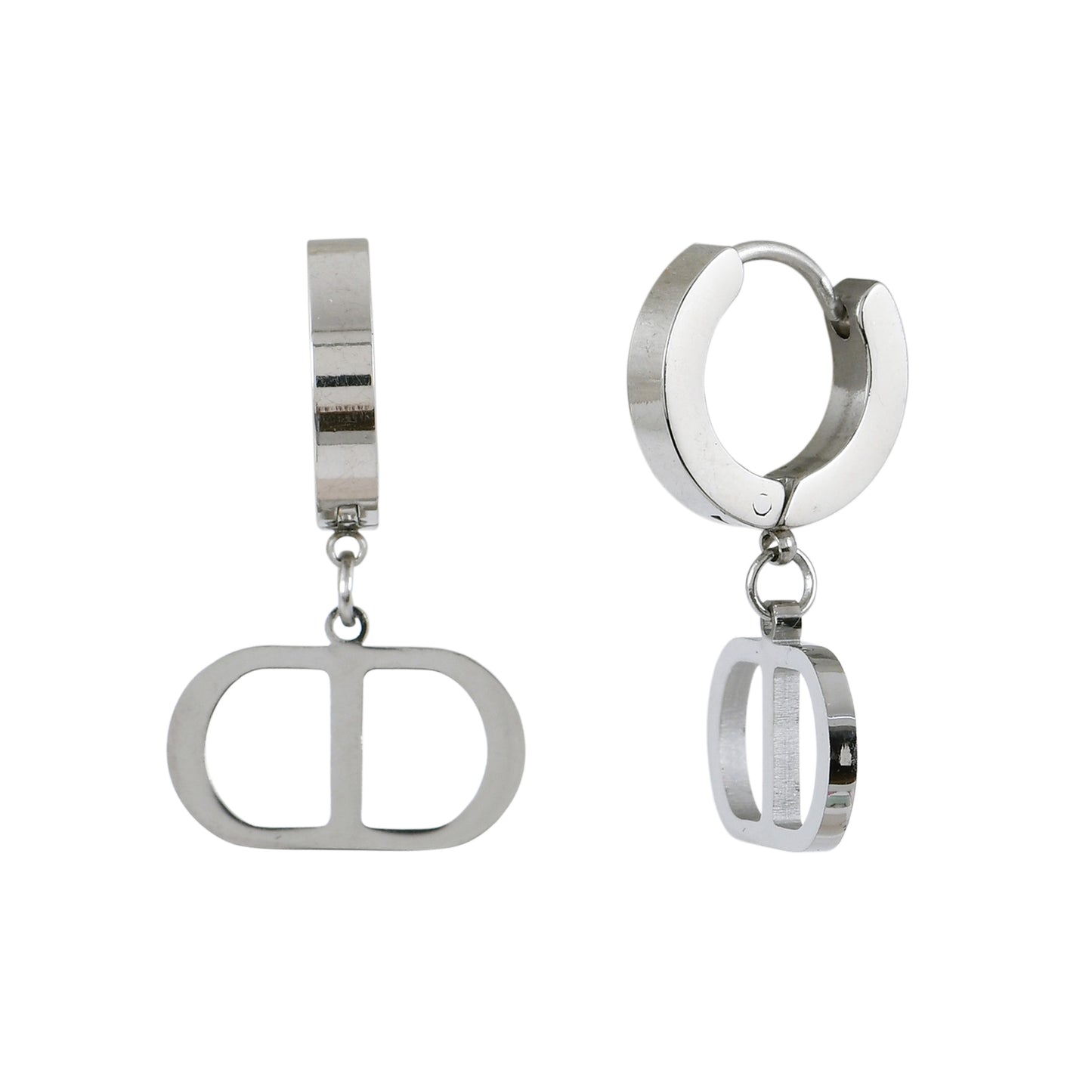 Silver Minimal Hoop Drops