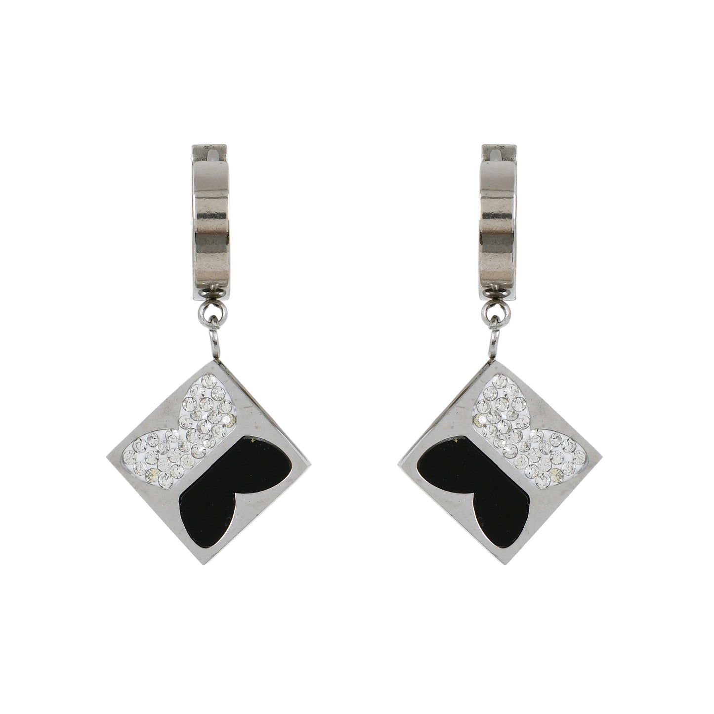 Silver Butterfly Drop Earrings