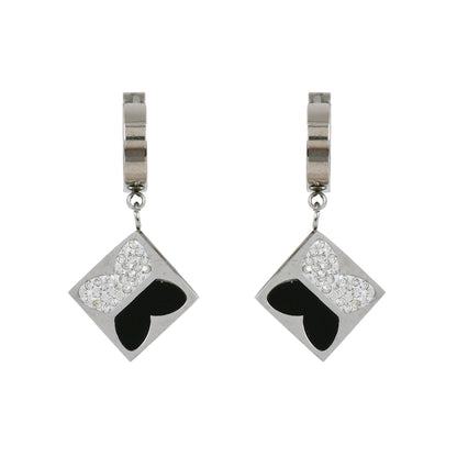 Silver Butterfly Drop Earrings