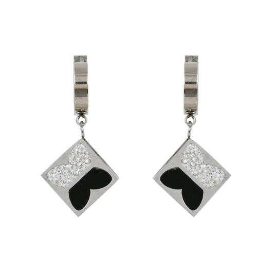 Silver Butterfly Drop Earrings