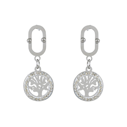 Silver Tree Drop Earrings