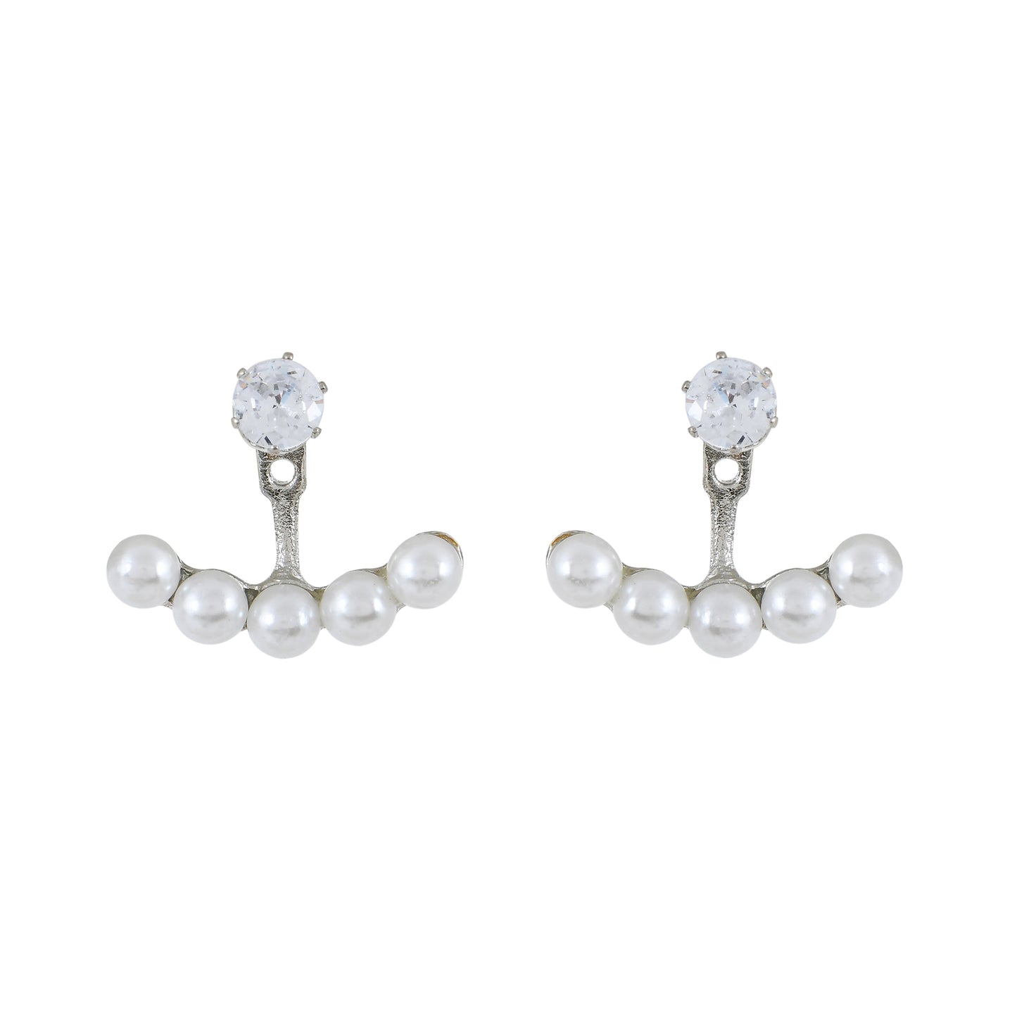 Silver Pearl Ear Jackets