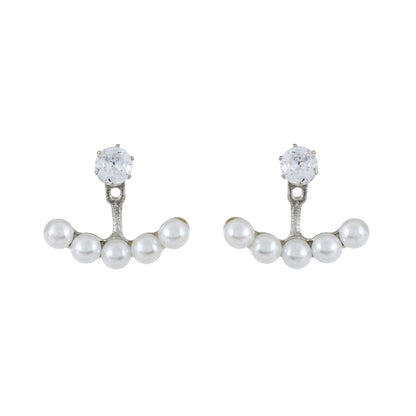 Silver Pearl Ear Jackets