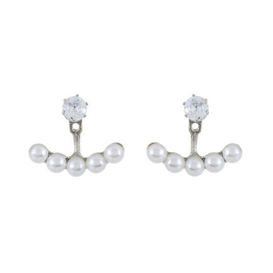 Silver Pearl Ear Jackets