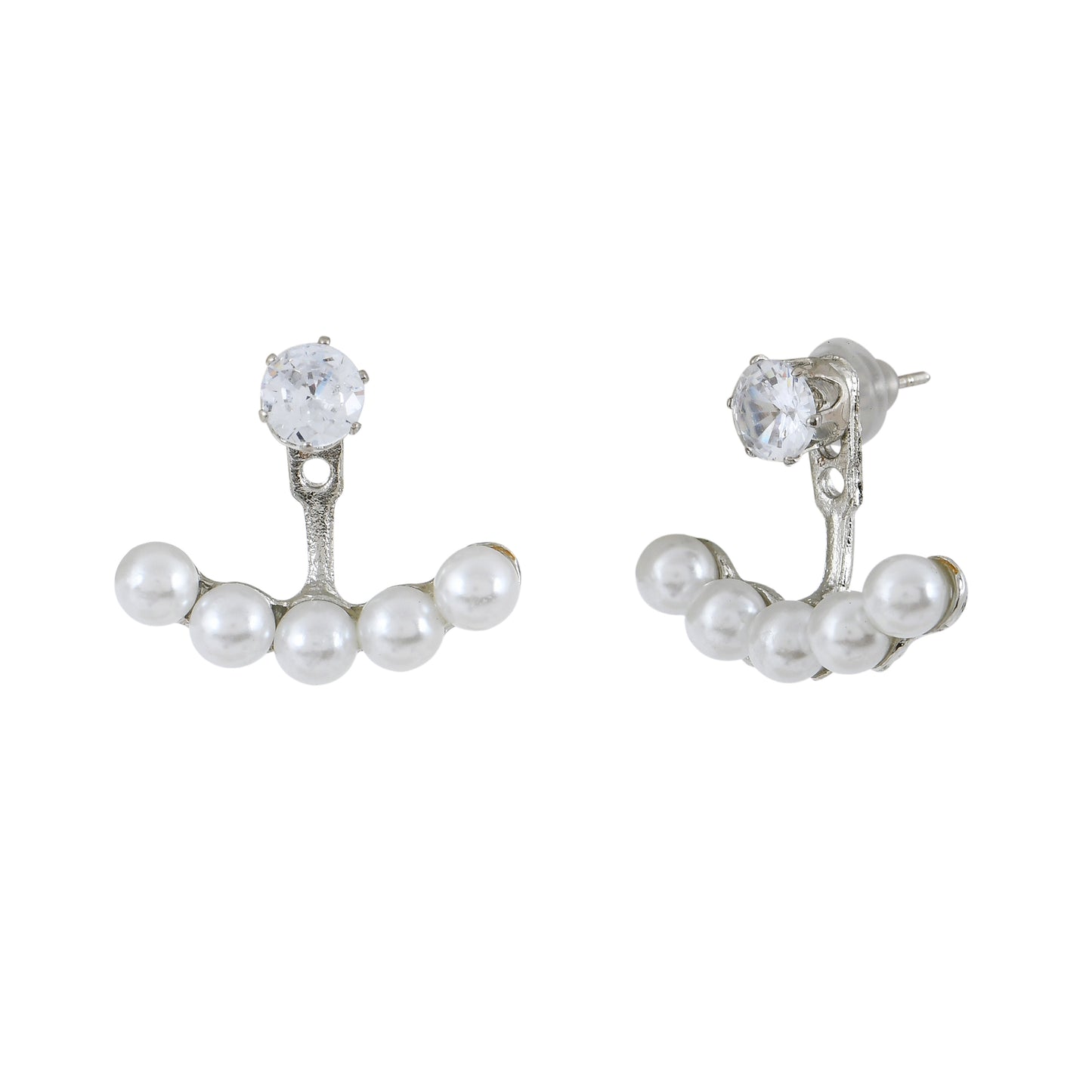 Silver Pearl Ear Jackets