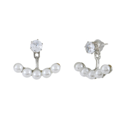 Silver Pearl Ear Jackets